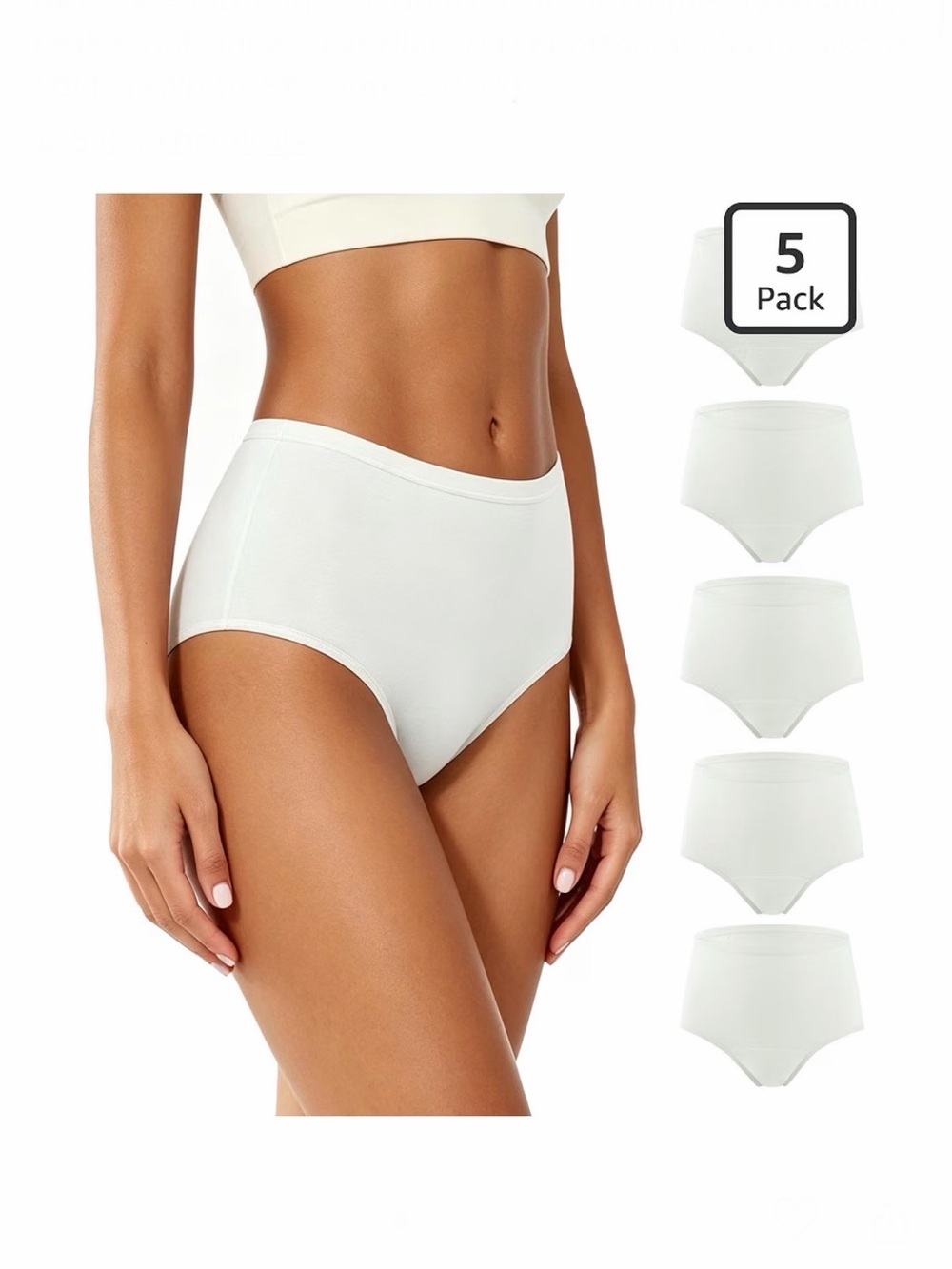 BATTEWA 5pck Incontinence Underwear🩲for Women👩🏻Washable🧼Leak Proof Underwear 5X